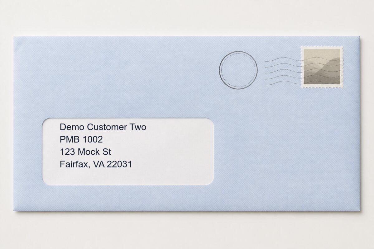 Blue business envelope