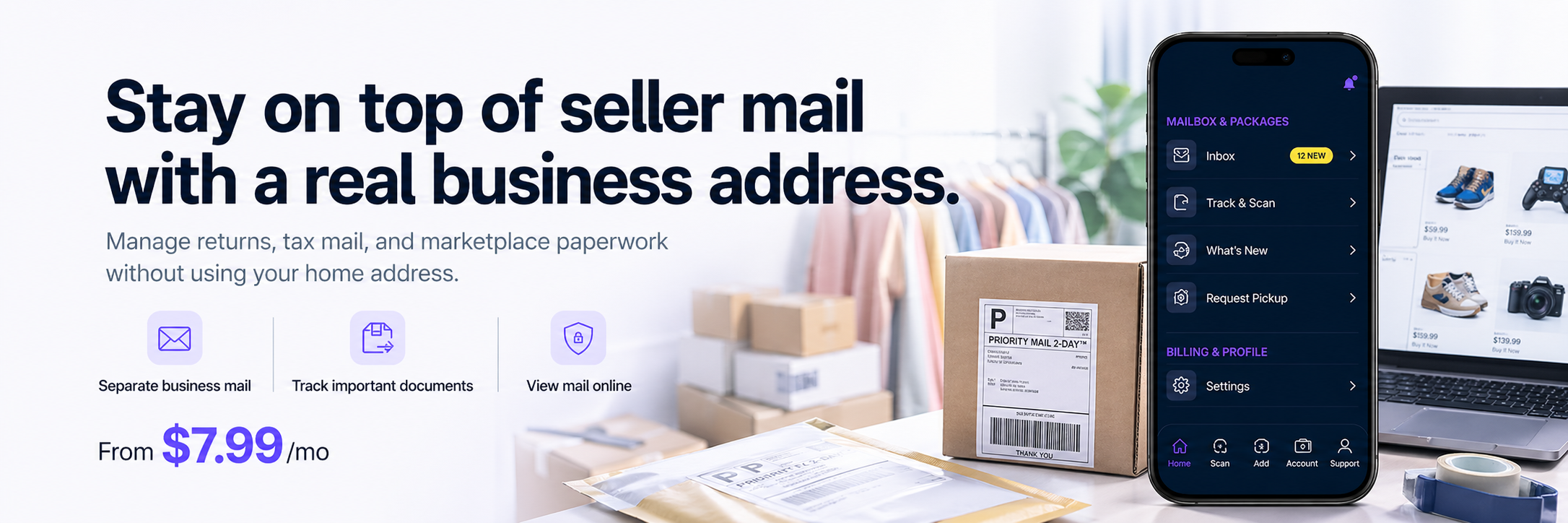 PostalBridge business address for eBay sellers