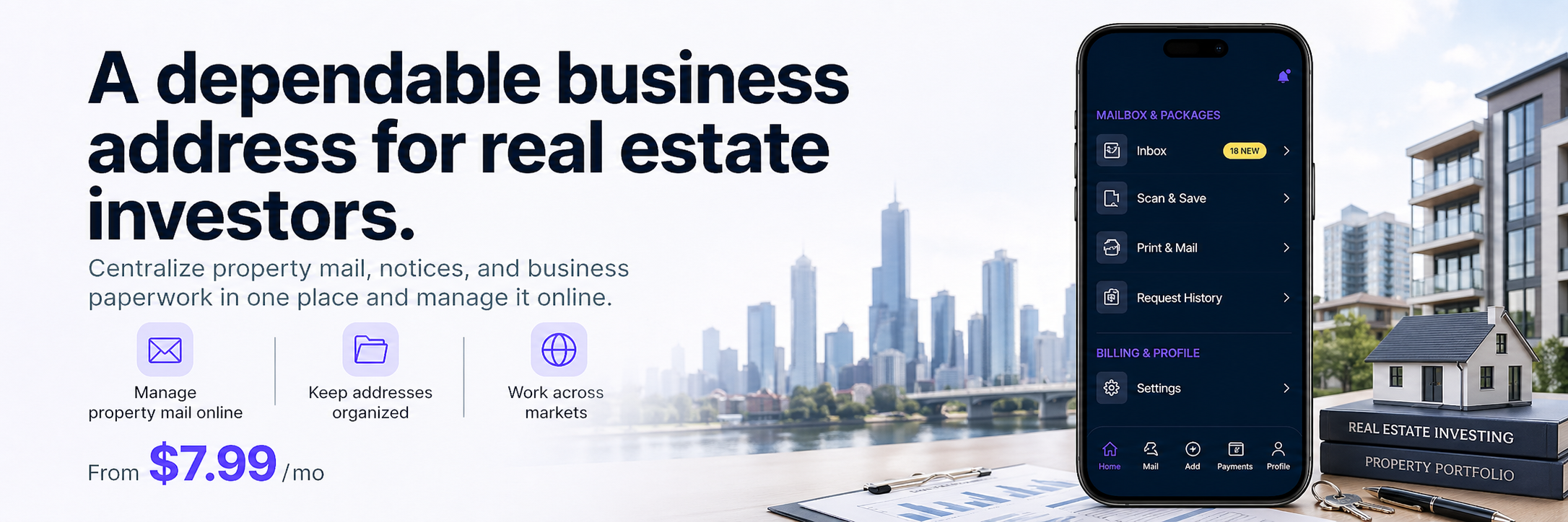 PostalBridge business address for real estate investors