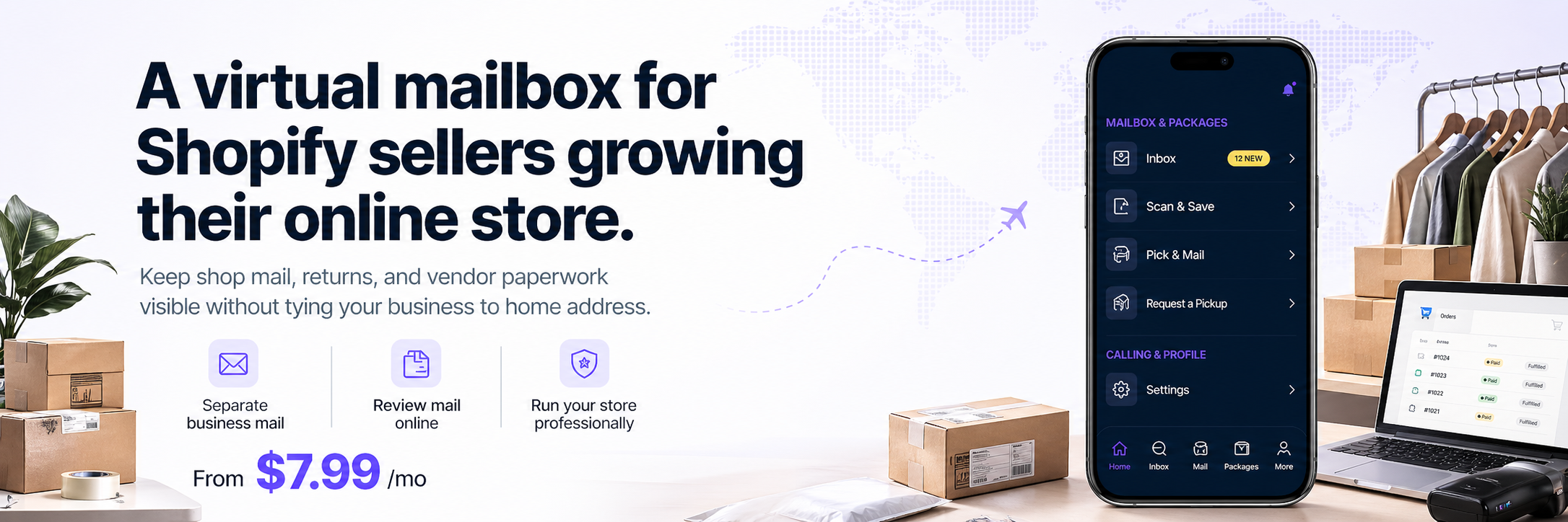 PostalBridge business address for Shopify sellers